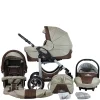 Bergsteiger 10tlg. Set: Kombi Kinderwagen “Capri” In Beige/Braun 34