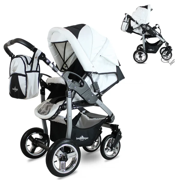 Bergsteiger 10tlg. Set: Kombi Kinderwagen “Capri” In Beige/Braun 6