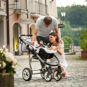 Bergsteiger 10tlg. Set: Kombi Kinderwagen “Capri” In Beige/Braun 26