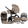 Bergsteiger 10tlg. Set: Kombi Kinderwagen “Capri” In Beige/Gemustert 32