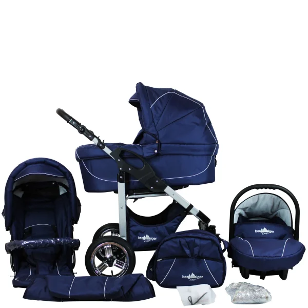 Bergsteiger 10tlg. Set: Kombi Kinderwagen “Capri” In Blau 1