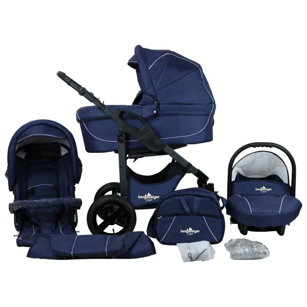 Bergsteiger 10tlg. Set: Kombi Kinderwagen “Capri” In Blau 1