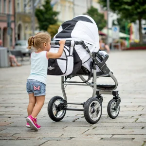 Bergsteiger 10tlg. Set: Kombi Kinderwagen “Capri” In Schwarz 30