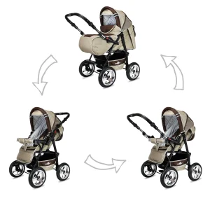 Bergsteiger 10tlg. Set: Kombi Kinderwagen “Rio” In Beige/Braun 14