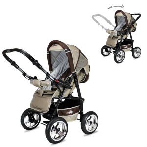 Bergsteiger 10tlg. Set: Kombi Kinderwagen “Rio” In Beige/Braun 18