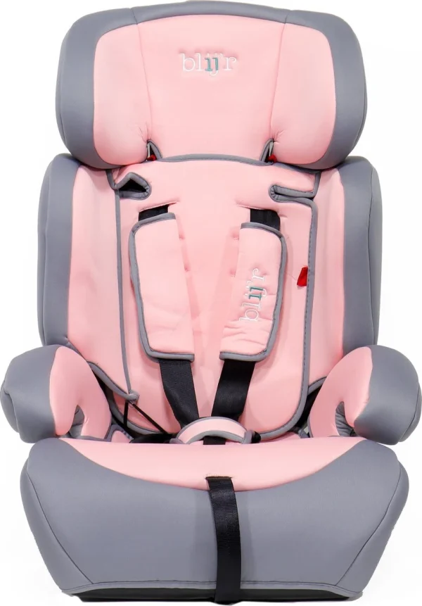 Blij’r Ivo – Autositz – Klasse 1,2,3 – Geeignet Für 9-36 Kg – Mit Extra Polsterung Und 5-Punkt-Gurt – In Pink/Grau 4