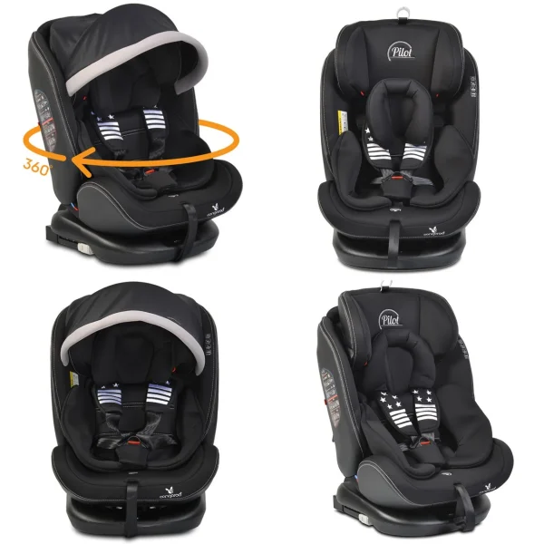 Cangaroo Kindersitz Pilot 0-36 Kg Gruppe 0+/1/2/3 In Schwarz 3