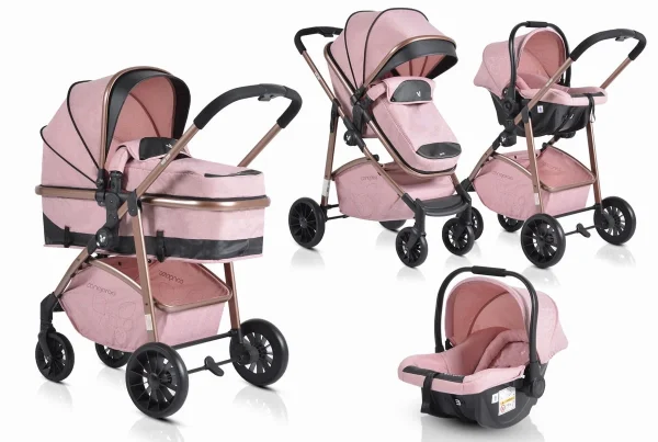 Cangaroo Kombikinderwagen 3 In 1 Milan In Rosa 1