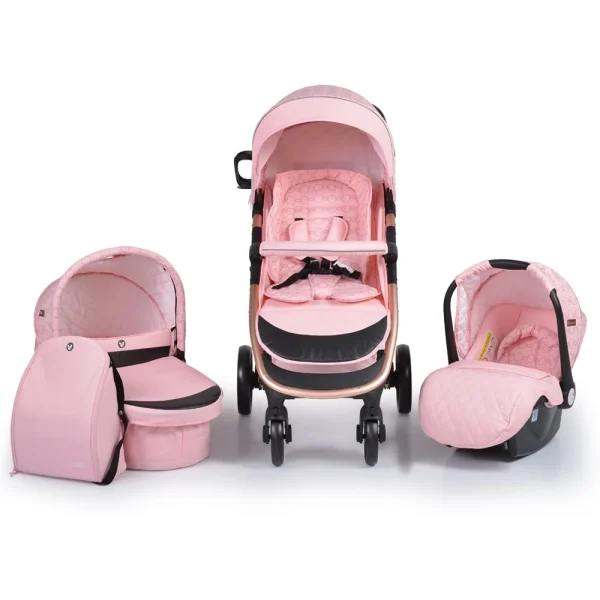 Cangaroo Kombikinderwagen Noble 3 In 1 In Rosa 1