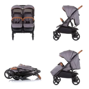 Chipolino Geschwisterkinderwagen Passo Doble In Grau 12