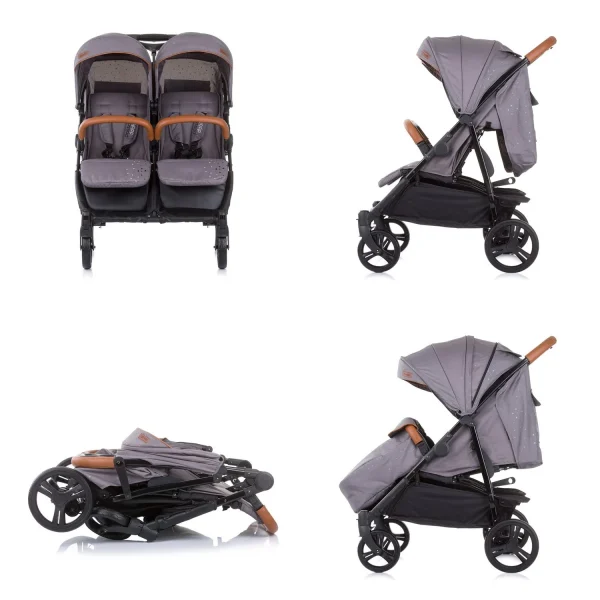 Chipolino Geschwisterkinderwagen Passo Doble In Grau 5