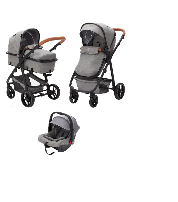 Fillikid Kombi Kinderwagen Panther, 3 In 1, Hellgrau Melange 1