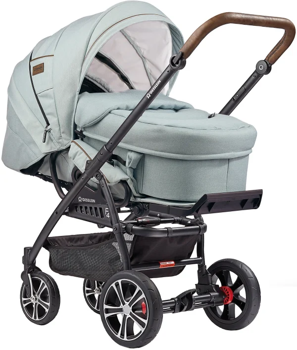 GESSLEIN Kombi Kinderwagen F4 Air+ Inkl. C2 Kompakt-Tragetasche, Gestell Schwarz/tab… 1