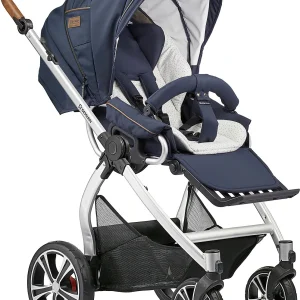 GESSLEIN Kombi Kinderwagen FX4 Classic Inkl. C4 Wanne, Gestell Elox/tabak, Blau 18