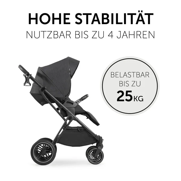 HAUCK 2in1 Kombi Kinderwagen Vision X Set Black, Melange Black 7