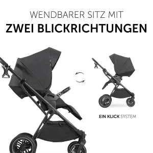 HAUCK 2in1 Kombi Kinderwagen Vision X Set Black, Melange Black 28