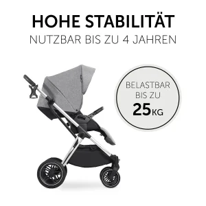 HAUCK 2in1 Kombi Kinderwagen Vision X Set Silver, Melange Grey 24