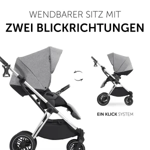 HAUCK 2in1 Kombi Kinderwagen Vision X Set Silver, Melange Grey 30