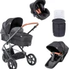 HAUCK Kombi Kinderwagen Pacific 3 Shop N Drive, Caviar 32