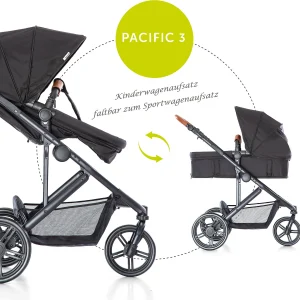 HAUCK Kombi Kinderwagen Pacific 3 Shop N Drive, Caviar 18