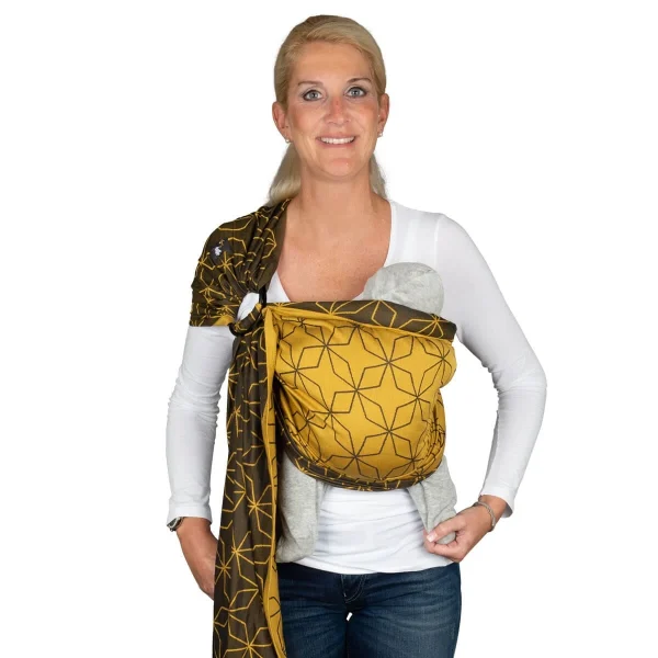 Hoppediz Babytragetuch Ring-Sling KbA-Qualität In Malmö Yellow 1