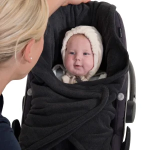 Hoppediz Einschlagdecke Fleece Babydecke In Anthrazit 7