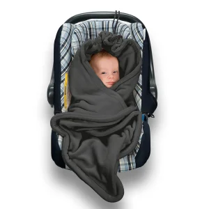 Hoppediz Einschlagdecke Fleece Babydecke In Anthrazit 9