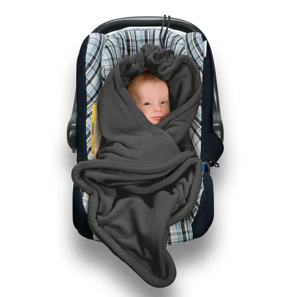 Hoppediz Einschlagdecke Fleece Babydecke In Anthrazit 4