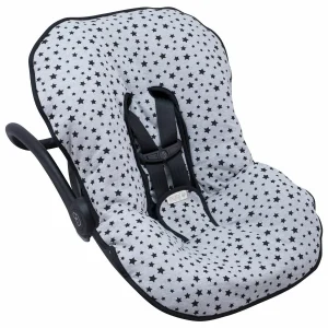 Janabebé By Jyoko Gepolsterter Universalbezug Für Babyschale Gruppe 0 Und 1 In Black Star 9