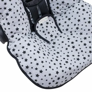 Janabebé By Jyoko Gepolsterter Universalbezug Für Babyschale Gruppe 0 Und 1 In Black Star 13