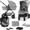 Kinderkraft Kombi Kinderwagen, 3in1 MOOV CT Gray Melange 34