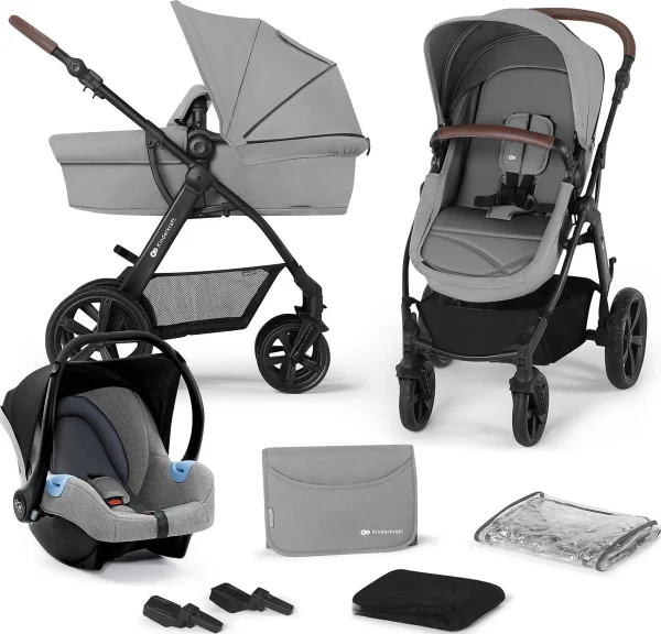 Kinderkraft Kombi Kinderwagen, 3in1 MOOV CT Gray Melange 1