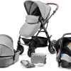 Kinderkraft Kombi Kinderwagen Moov, 3in1, Hellgrau 32