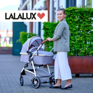 Lalalux Kinderwagen ” Babyboomer ” In Beige/dunkelgrau 24