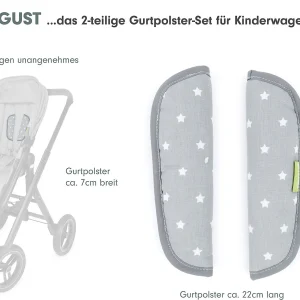 Liebes Von Priebes AUGUST Gurtpolster-Set Für Kinderwagen Und Buggys – Stars, Grau, 2-tlg. 9