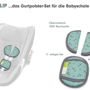 Liebes Von Priebes PHILIP Gurtpolster-Set Für Babyschalen – Heide, Grün, 3-tlg. 9