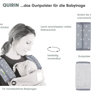 Liebes Von Priebes QUIRIN Gurtpolster-Set Für Die Babytrage – Stars, Grau, 2-tlg. 12