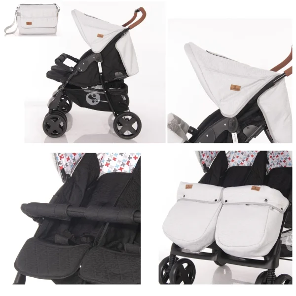 Lorelli Zwillingskinderwagen TWIN In Grau 5