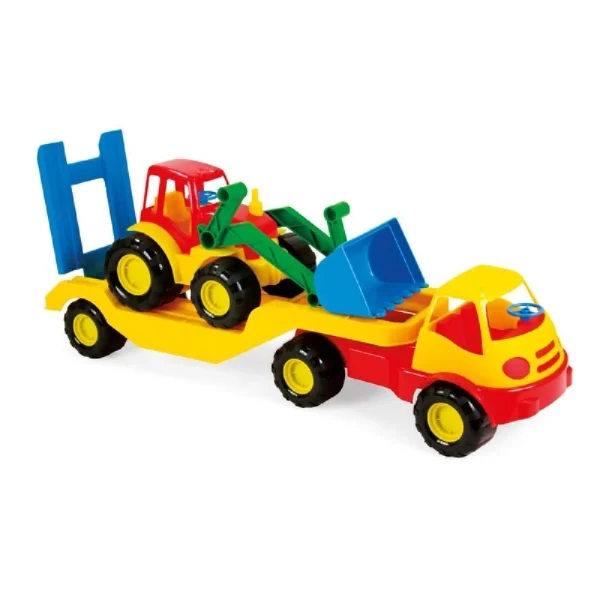 Mochtoys Spielzeug LKW 10001 Mit Tieflader In Bunt 3