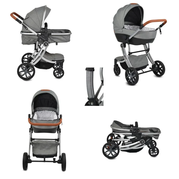 Moni Kinderwagen Polly 3 In 1 In Grau 5