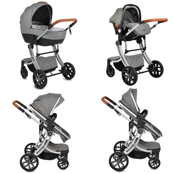 Moni Kinderwagen Polly 3 In 1 In Grau 6