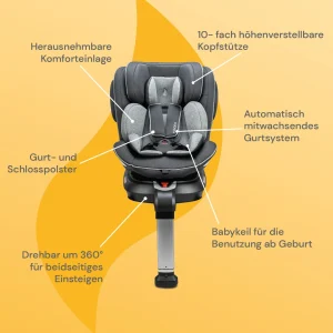 Osann Kindersitz “Eno360 SL” In Dark Grey Melange – Gruppe 0+/1/2/3 11