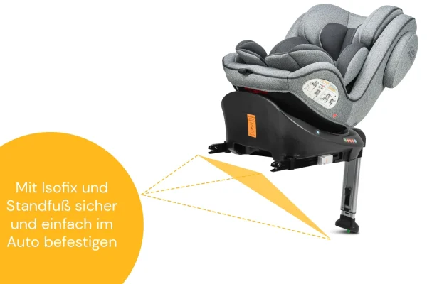 Osann Kindersitz “Eno360 SL” In Light Grey Melange – Gruppe 0+/1/2/3 8