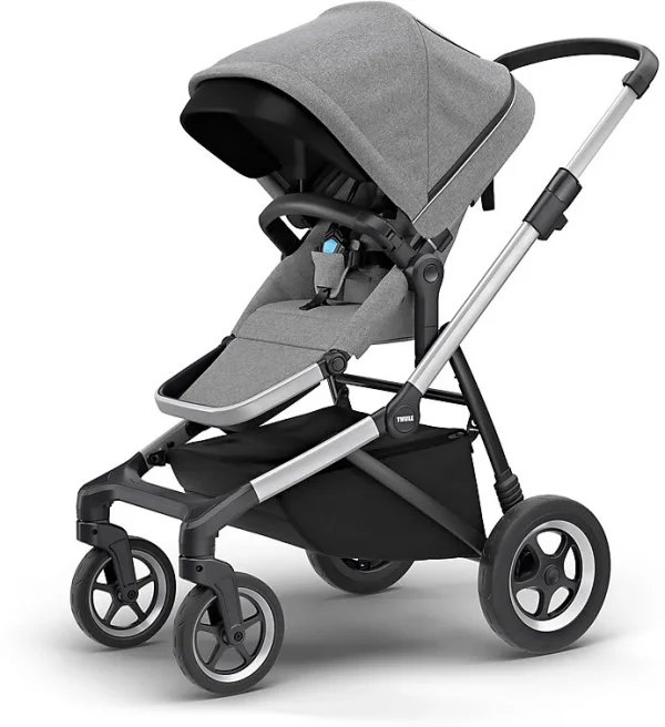 Thule Sleek + Bassinet, Stadtbuggy Mit Kinderkörbchen, Grey Melange 3