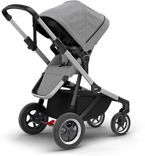 Thule Sleek + Bassinet, Stadtbuggy Mit Kinderkörbchen, Grey Melange 4