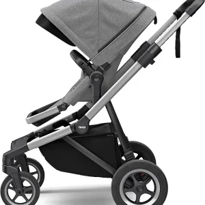 Thule Sleek + Bassinet, Stadtbuggy Mit Kinderkörbchen, Grey Melange 18