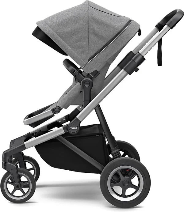 Thule Sleek + Bassinet, Stadtbuggy Mit Kinderkörbchen, Grey Melange 5