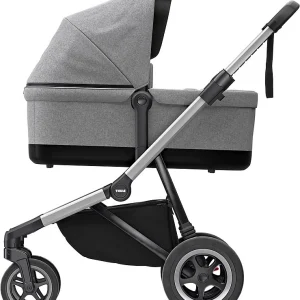 Thule Sleek + Bassinet, Stadtbuggy Mit Kinderkörbchen, Grey Melange 22