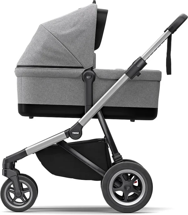 Thule Sleek + Bassinet, Stadtbuggy Mit Kinderkörbchen, Grey Melange 7