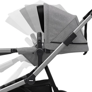 Thule Sleek + Bassinet, Stadtbuggy Mit Kinderkörbchen, Grey Melange 28